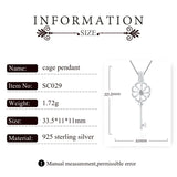 925 Silver Flower Key Pendant Necklace SC029SB
