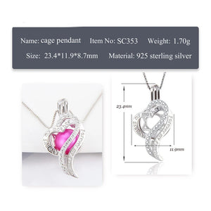 925 Silver Heart Pearl Locket Necklace for Women SC353SB