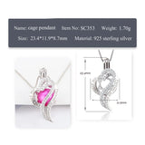 925 Silver Heart Pearl Locket Necklace for Women SC353SB
