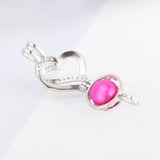 925 Silver Heart Pearl Locket Necklace for Women SC353SB