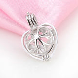 925 Silver Heart Pendant Necklace with Butterfly Pearl Locket