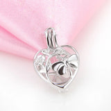 925 Silver Heart Pendant Necklace with Butterfly Pearl Locket