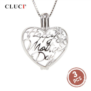 3pcs 925 Heart Pendant for Women Necklace Making Sterling Silver Jewelry
