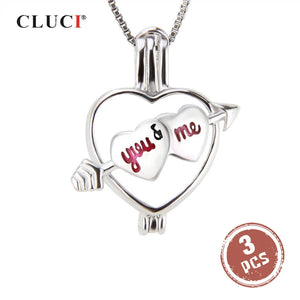 925 Love Arrow Heart Pendant Women Sterling Silver Charms SC219SB