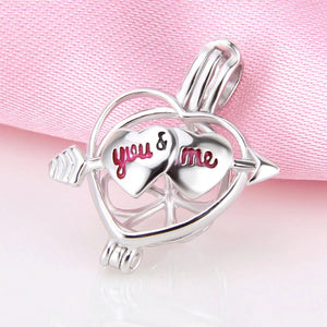 925 Love Arrow Heart Pendant Women Sterling Silver Charms SC219SB