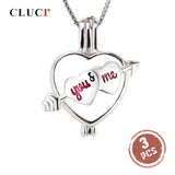 925 Love Arrow Heart Pendant Women Sterling Silver Charms SC219SB