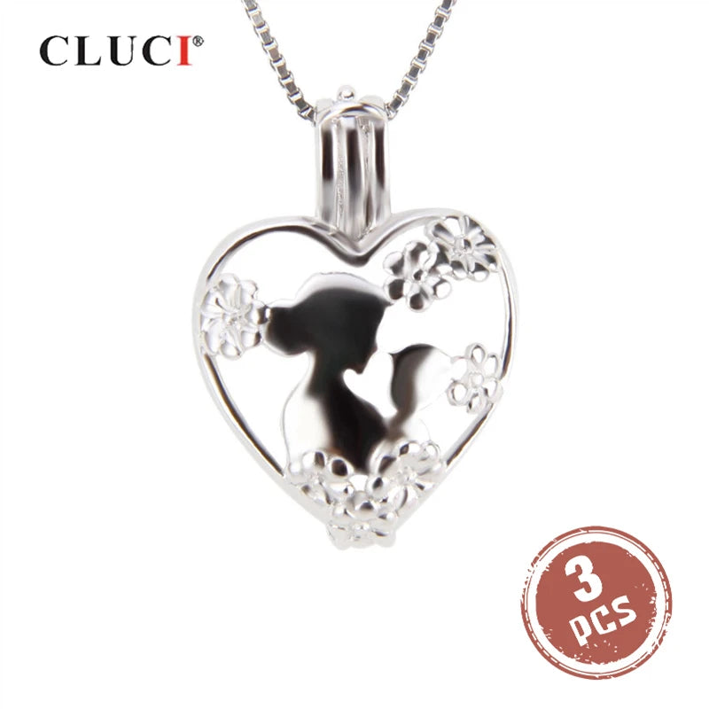 925 Love Heart Pendant for Mom Women Fine Jewelry