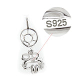 925 Silver Cat Shaped Pearl Locket Pendant for Women