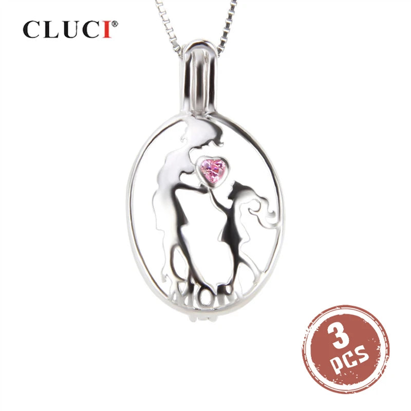 925 Sterling Silver Pearl Locket Pendant for Necklace SC240SB