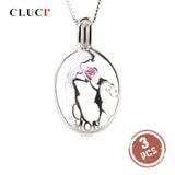 925 Sterling Silver Pearl Locket Pendant for Necklace SC240SB