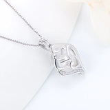 Mother's Double Heart 925 Sterling Silver Pendant Jewelry