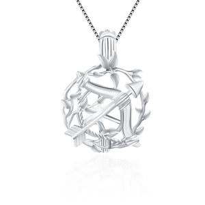 925 Silver Cupid Love Arrow Pearl Locket Pendant