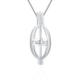 3pcs 925 Silver Rugby Cage Pendant Women Necklace Jewelry Making SC134SB