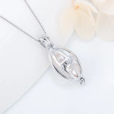 3pcs 925 Silver Rugby Cage Pendant Women Necklace Jewelry Making SC134SB