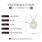 925 Sunflower Hollow Cage Pendant Fine Jewelry Silver 925 Pendants For Women