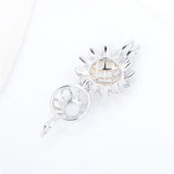 925 Sunflower Hollow Cage Pendant Fine Jewelry Silver 925 Pendants For Women