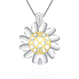 925 Sunflower Hollow Cage Pendant Fine Jewelry Silver 925 Pendants For Women