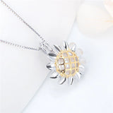925 Sunflower Hollow Cage Pendant Fine Jewelry Silver 925 Pendants For Women