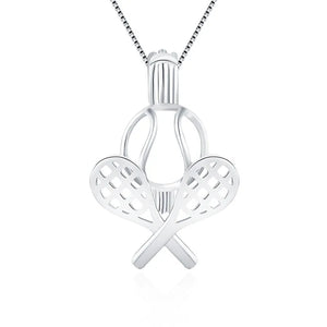 925 Tennis Racquet Sports Cage Pendant 925 Sterling Silver Charms Pendant Women