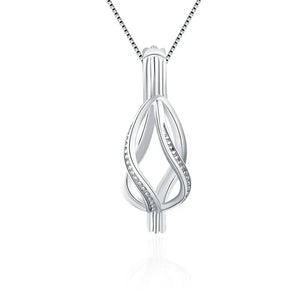 Twisted Charms 925 Sterling Silver Necklace Cage Pendant