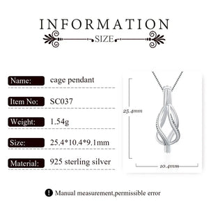Twisted Charms 925 Sterling Silver Necklace Cage Pendant
