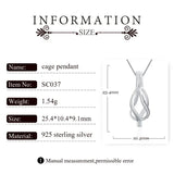 Twisted Charms 925 Sterling Silver Necklace Cage Pendant