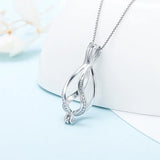 Twisted Charms 925 Sterling Silver Necklace Cage Pendant