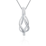 Twisted Charms 925 Sterling Silver Necklace Cage Pendant