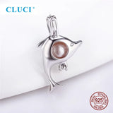 925 Sterling Silver Dolphin Pearl Pendant Locket Jewelry for Women