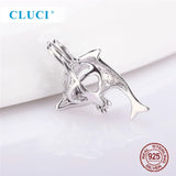 925 Sterling Silver Dolphin Pearl Pendant Locket Jewelry for Women