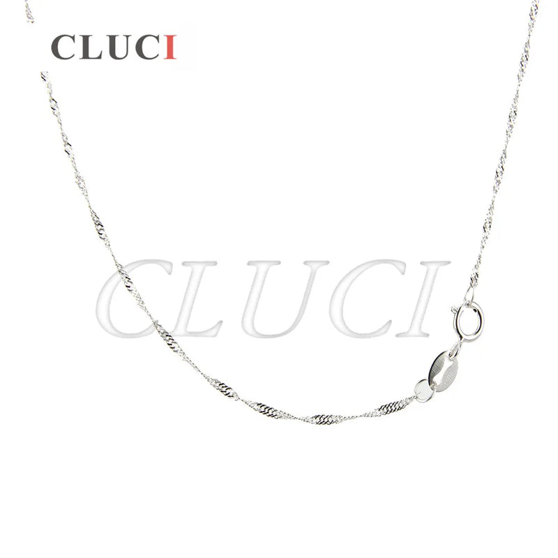 3pcs Girls' 925 Silver Wave Necklace Chain, 16 or 18 inch, SN015SB-1