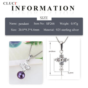 7mm Akoya Pearl Pendant 925 Silver DIY Fitting Jewelry Women