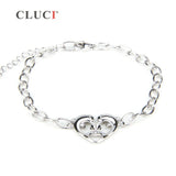 925 Silver Double Love Heart Charms Bracelet for Women Valentine Gift Jewelry