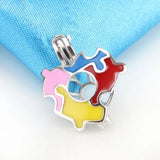 925 Silver Puzzle Piece Charm Pendant for Necklace Jewelry Making