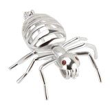 925 Silver Ant Shaped Cage Pendant Red Zircon Gemstone Pendant