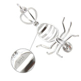 925 Silver Ant Shaped Cage Pendant Red Zircon Gemstone Pendant