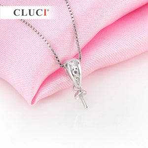925 Silver Rhinestone Necklace Pendant for 7-8mm Pearls
