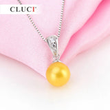 925 Silver Rhinestone Necklace Pendant for 7-8mm Pearls