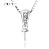 925 Silver Rhinestone Necklace Pendant for 7-8mm Pearls