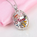 925 Silver Oval Mother's Gift Cage Pendant Women Jewelry SC239SB