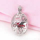 925 Silver Oval Mother's Gift Cage Pendant Women Jewelry SC239SB