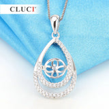 925 Silver Water Drop Zirconia Pendant Necklace