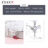 925 Silver Women Pearl Pendant Zircon Gemstone Necklace SP383SB