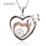 925 Silver Sterling Bee Charms Pendant Mounting with Red Zircons