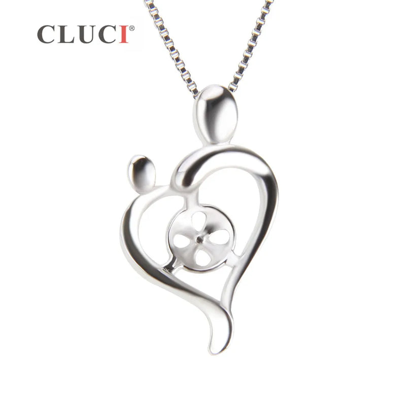 925 Silver Mother & Child Charm Pendant Necklace