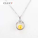 925 Silver Sparkling Heart Pendant Mounting for Women Pearl Necklace Making