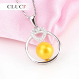 925 Silver Sparkling Heart Pendant Mounting for Women Pearl Necklace Making