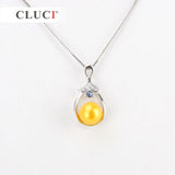 925 Silver Water Drop Pendant Mounting with Zircons for Women