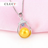 925 Silver Water Drop Pendant Mounting with Zircons for Women