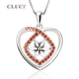 925 Silver Sterling zirconia Pendant Mounting red zircon jewelry